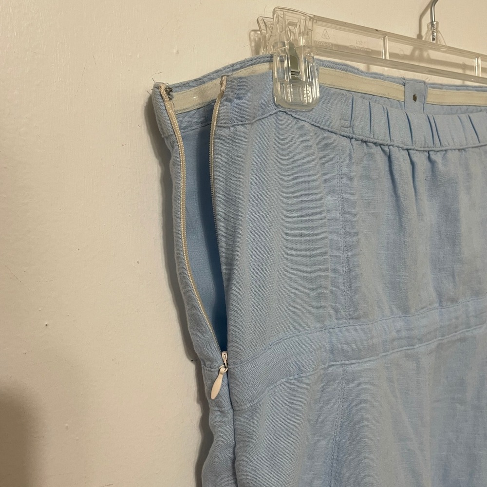 American Eagle Light Blue Strapless Button Down Mini Dress Small Pockets Tube - Picture 3 of 4